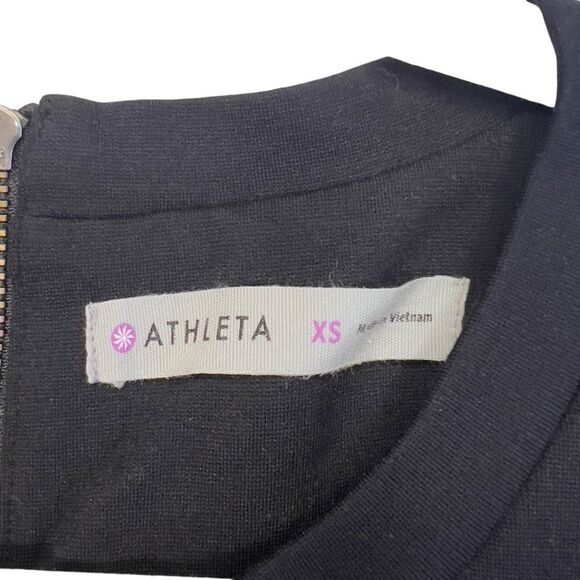 Athleta Wanderer Ponte Dress Long Sleeve Black Size XS Stretch Pockets Zip Up - Picture 6 of 16